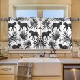 thumbnail image 3 of Ryvnso Abstract Leopards Leaves Curtains Sets Short Curtain Rod Pocket Half Window Cafe Farmhouse Tier 2 Panels 57"W x 36"L, 3 of 7