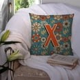 thumbnail image 3 of Carolines Treasures CJ2012-XPW1414 Letter X Flowers Retro Blue Canvas Fabric Decorative Pillow  14Hx14W multicolor, 3 of 4
