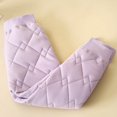 thumbnail image 3 of Teylalorva Leggings for Girls Diamond Quilted Padded Thick Jogger Pants Thermal Warm Elastic Waist Cozy Winter（2-15） Purple Size 12-13Years, 3 of 5