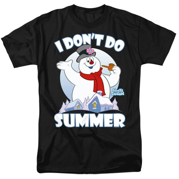 Frosty the Snowman I Don't Do Summer Unisex Adult T Shirt, Black, 2X-Large
