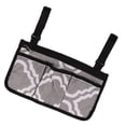 thumbnail image 1 of Wheelchair Armrest Storage Bag, Exquisite Workmanship Walker Storage Pouches Easily Use With Reflective Strips For Wallet For Outdoor Grey Pattern, 1 of 8