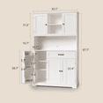 thumbnail image 2 of Aiho Kitchen Pantry Cabinet with Countertop Kitchen Hutch Storage Cabinet 67" Tall Pantry Coffee Bar with Storage, Modern Kitchen Hutch with Microwave Stand for Dining Room, Kitchen - White, 2 of 6