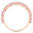 thumbnail image 5 of 0.98 ctw Wedding Band for Women - 14K Rose Gold Simulated Pink Diamond Stackable Eternity Ring, 5 of 6