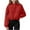 01-Red, variant on BiZtdJrK Womens Cropped Hooded Sweatshirt Long Sleeve Oversized Hoodies with Pockets Solid Workout Sweatshirts Black L