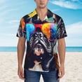 thumbnail image 2 of Honeii Rainbow Bulldog Sunglasses Print Men’s Hawaiian Shirt,Classic Button-Down Short Sleeve Shirt, for Beach, Vacation, and Outdoor Activities,Small, 2 of 7