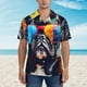 thumbnail image 2 of Fotbe Rainbow Bulldog Sunglasses Camisa Hawaiana para Hombre Unisex – Camisa Casual de Verano con Botones de Manga Corta de Algodón y Lino,Medium, 2 of 7