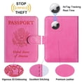 thumbnail image 2 of Funda de piel Airtag para pasaporte, con bloqueo RFID, artículos esenciales de viaje, accesorios de equipaje imprescindibles para viajar (118 #Pink), 2 of 9