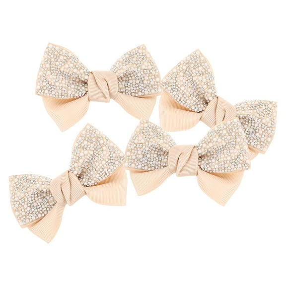 PTOOTP Detachable Beige Bow Shoe Charms Comfortable and Stylish 4Pcs