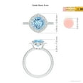 thumbnail image 4 of Angara Natural 1.6 Ct. Aquamarine with Diamond Halo Ring in 14K White Gold for Women (Ring Size: 11.5), 4 of 9