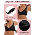 thumbnail image 4 of Bralette Boufor Deep V de corte bajo acolchado negro M para mujer, 4 of 4