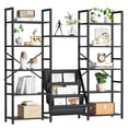 thumbnail image 5 of EnHomee Triple 5-Tier Industrial Bookshelf Set with 11 Open Display Shelves & 3 Fabric Bags, Large Bookshelves for Home Office, Bedroom,Living Room，Black, 5 of 8