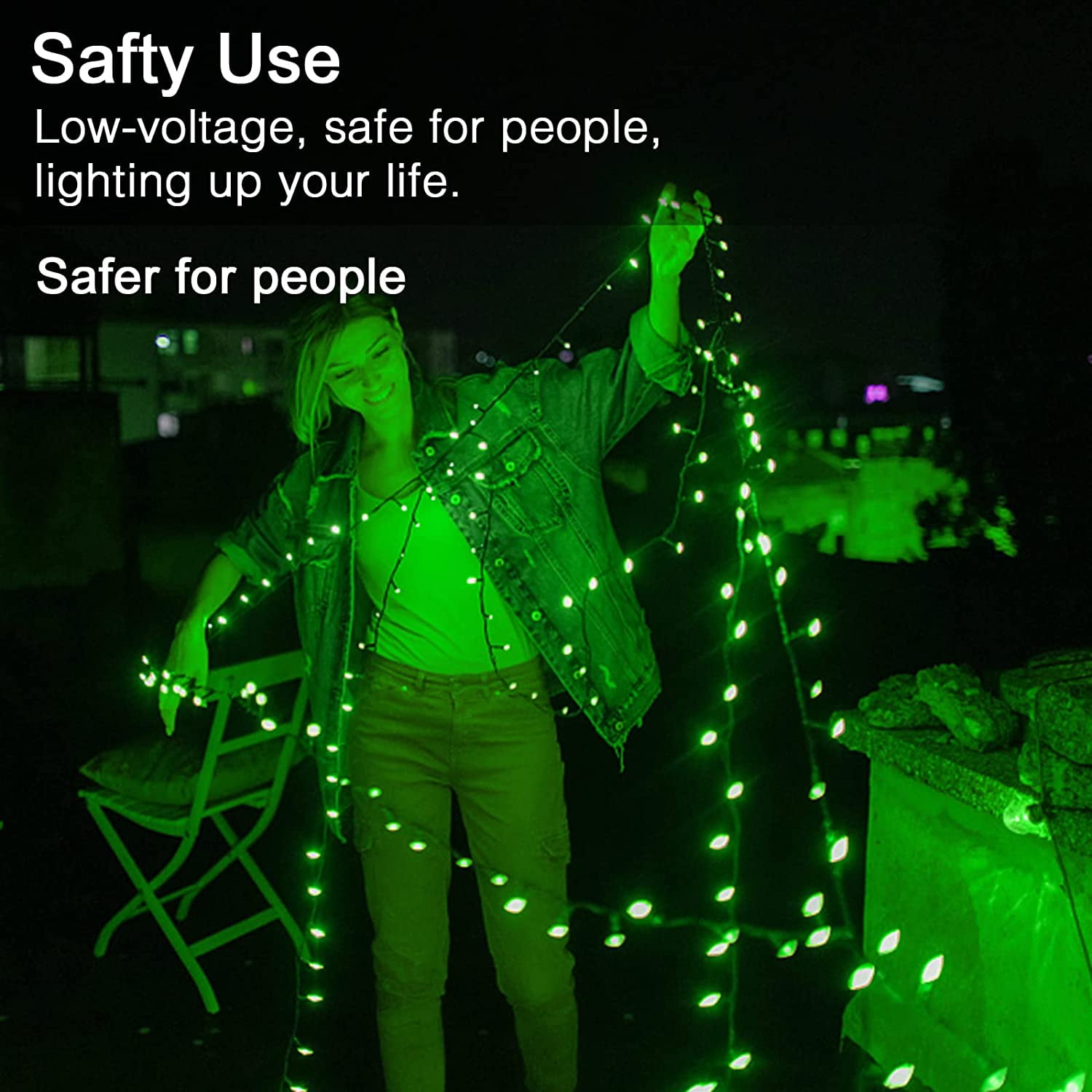 2Pack Solar String Lights 50 LED 32ft 8 Modes Outdoor Lighting Waterproof Christmas Fairy Lights for Xmas Tree Garden Homes Ambiance Wedding Lawn Party Decor, Green