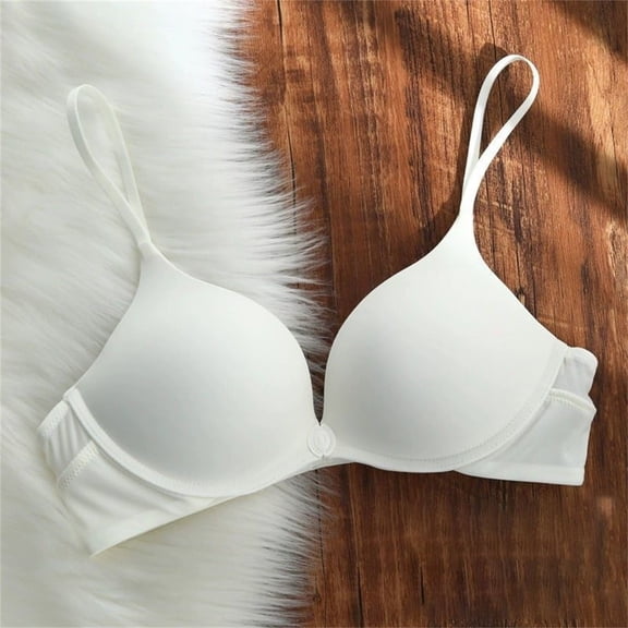 MVRLSH Jelly Bras For Women No Underwire Gathered Backless Bra Thin Soft Breathable Comfort Fit White A-D