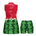 thumbnail image 5 of COEQINE Watermelon Print Golf Dress for Women with Built in Shorts and Pockets Sleeveless Lightweight Exercise Dresses with Collared Design Zip Up 2 Piece Set Workout Outfits, M, 5 of 7