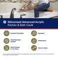 thumbnail image 6 of GE Siliconized Acrylic Advanced Sealant Kitchen & Bath, Pack of 1, White 10 fl oz Cartridge, 6 of 13