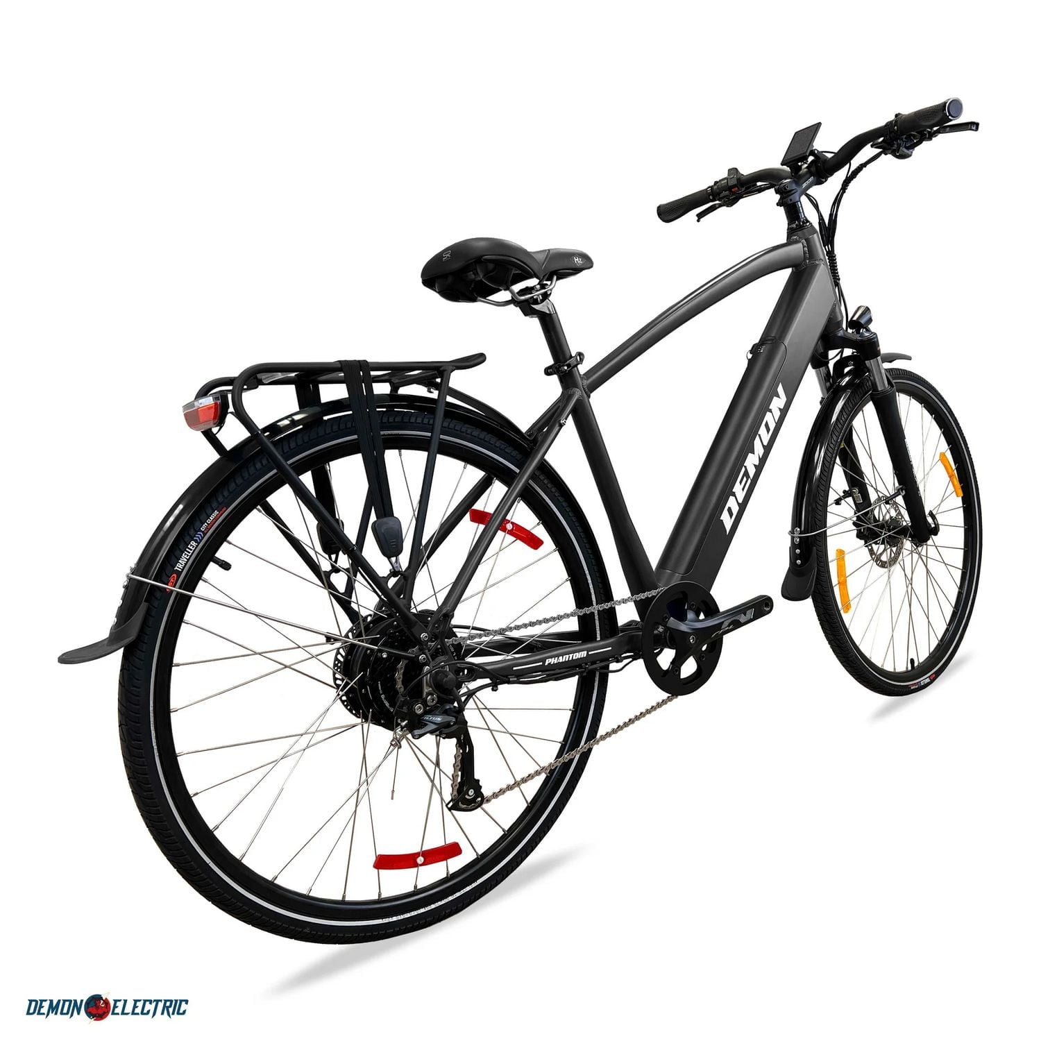 Demon Electric 27.5" Electric Bike, 350W 48V Motor Commuter eBike for Adults, 32 km/h Electric Bicycle, Shimano 9-Speed City E-Bike, Black