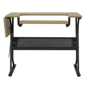 Sew Ready Eclipse Sewing and Craft Table with Adjustable Platform in Black / Maple