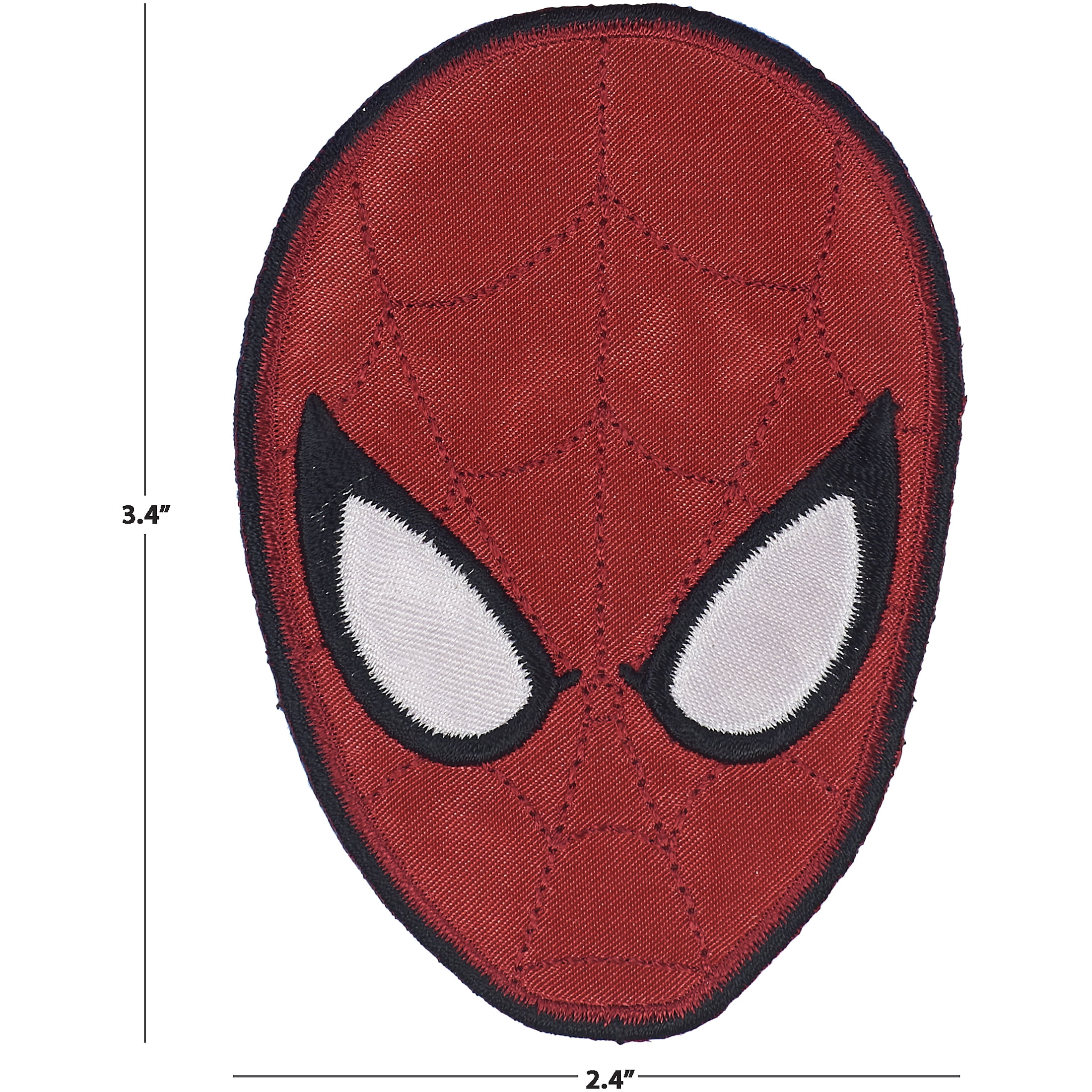 (3 pack) Simplicity Marvel Spiderman Head Iron-on Applique Embroidered Patch, Red, 1 Each