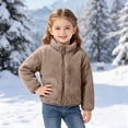 thumbnail image 5 of Mifsaly Boys Girls Fuzzy Fleece Jacket Full Zip Stand Collar Warm Winter Coat Kids Fall Winter Thermal Sherpa Outerwear with Pockets for School Outdoor, 5 of 9