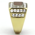 thumbnail image 4 of Luxe Jewelry Designs Men's Gold Ion Plated Stainless Steel Ring with Topaz Synthetic Twinkling -, 4 of 4