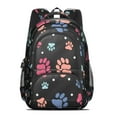 thumbnail image 2 of Black Dog Paw Footprint Backpack for School,Cute School Bag,Schoolbag with Adjustable Shoulder Straps & Padded Back,16.9 Inch, 2 of 5