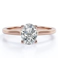 thumbnail image 1 of JeenMata Atractivo Anillo de Compromiso Solitario de Corte Ovalado de 1 Quilate con Punta en Baño de Oro Rosa de 18 K sobre Plata, 1 of 6