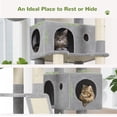 thumbnail image 3 of Globlazer 77" Large Cat Tree and Tower Condo for Indoor Cats with Sisal Scratching Posts, Condos, Hammock & Hammock, Light Gray, 3 of 8