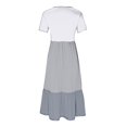 thumbnail image 4 of Sakmal Maxi Summer Dresses for Women 2025 T Shirt Short Sleeve Patchwork Gray Dresses S-2XL, 4 of 5