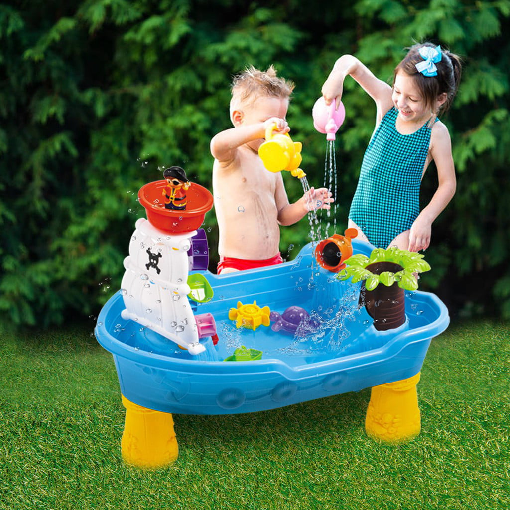 School Home Water Table for Toddlers Kids Play Table Summer Beach Toy #01 Sandpit Water Table Toy Kit Early Educational Activity Toy for Boys Girls Sand & Water Table Outdoor Garden Sandbox Set