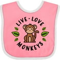 thumbnail image 3 of Inktastic Live Love Monkeys Boys or Girls Baby Bib, 3 of 4