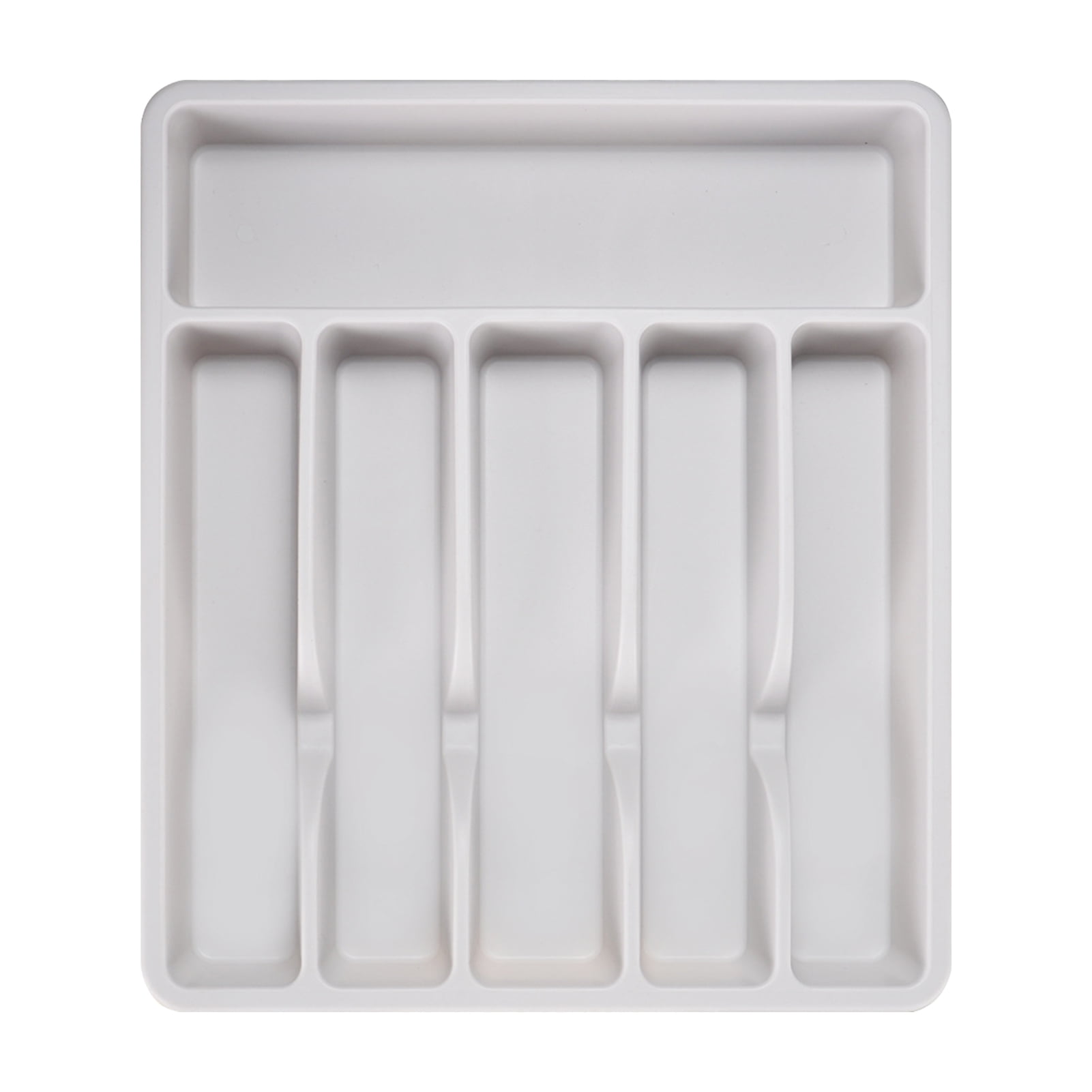 HomeLife Cutlery Drawer Organizer Tray 6 Compartment Plastic Storage Box for Kitchen Utensils Forks Spoons Cutter Sturdy BPA-Free Divider Holder