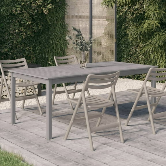 Casafoyer Patio Table Gray 78.7"x39.4"x29.5" Solid Wood Acacia