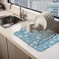 Blue Paw Print Dish Drying Mats for Kitchen Counter, Modern Classic ...