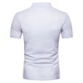 thumbnail image 4 of Pisexur Mens Dress Shirts Irregular Color Block Patchwork Business Shirts Button Down Short Sleeve Shirts Moisture Wicking Casual Stylish Workout Shirts, 4 of 6