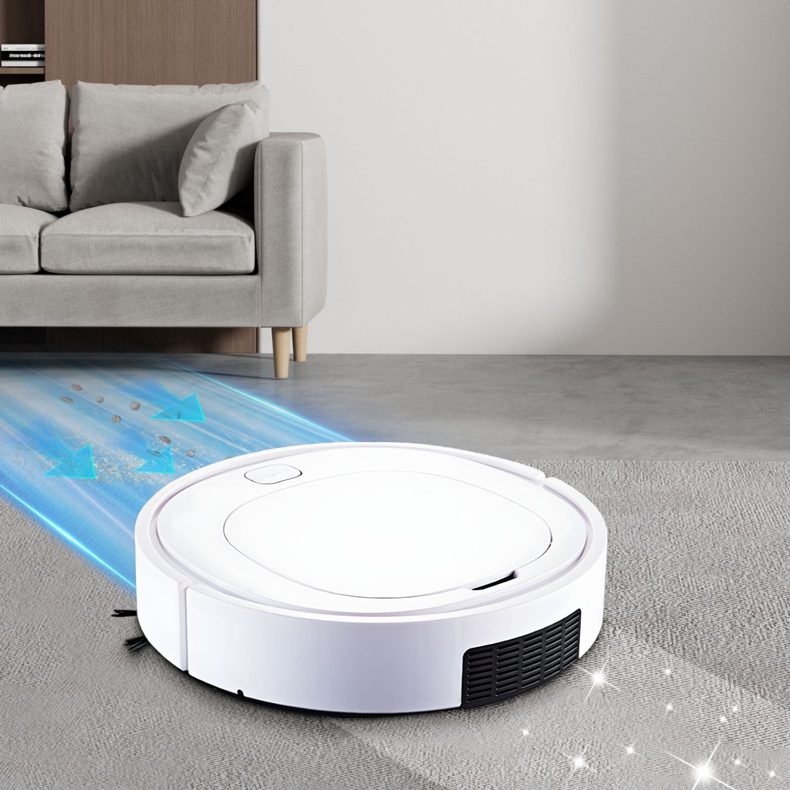 Nkmbld Robot Vacuum Cleaner Three in One Intelligent Sweeping Rechargeable Vacuum Cleaning Robot Mini Charging Automatic Robot Floor Cleaner, Black