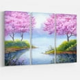 thumbnail image 1 of Impression sur toile « Flowering Trees Over Lake » Design Art, 1 of 2