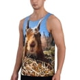 thumbnail image 2 of KLL Close-Up Curious Squirrel Print Men's Muscle Gym Workout Stringer Tank Tops Bodybuilding Fitness T-Shirts Tank Tops Men-3X-Large, 2 of 7