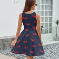 thumbnail image 6 of Happy Little Crabs - Navy Blue Sleeveless Dress Women Summer Evening Dresses Ladies Sundress, 6 of 7