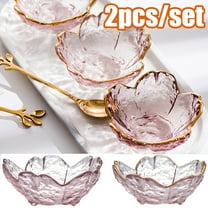 Cheers.US Sakura Plates Soy Sauce Dish, Sakura Shaped Glass Seasoning Dishes/Pink Appetizer Plates, Japanese Crystal Salad Bowls, Seasoning Plate For Ice Cream Fruit Sala, Housewarming Gifts