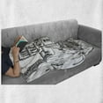 thumbnail image 6 of Italy Soft Flannel Fleece Blanket, Vintage Famous Cityscape of Rome Illustration Hand Drawing Sketch Pattern Print, Cozy Plush for Indoor and Outdoor Use, 60" x 80", Black and White, by Ambesonne, 6 of 6