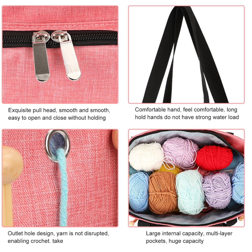 Yarn Bag Crochet Bag Yarn Storage Organizers Large Capacity Knitting Bag
