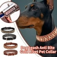 thumbnail image 3 of Soft Leather Pet Dog Collar Rivet Studded Adjustable for Medium Large Dogs. W9W2, 3 of 9