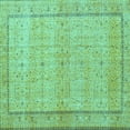 thumbnail image 1 of Ahgly Company Machine Washable Indoor Square Persian Turquoise Blue Traditional Area Rugs, 8' Square, 1 of 4