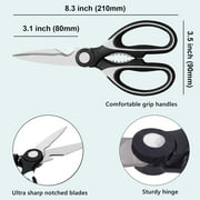 Kitchen Shears Multi Purpose Strong Stainless Steel Kitchen Utility Scissors with Cover Poulry,2 pack, Fish, Meat, Vegetables, Herbs, Bones, Dishwasher Safe