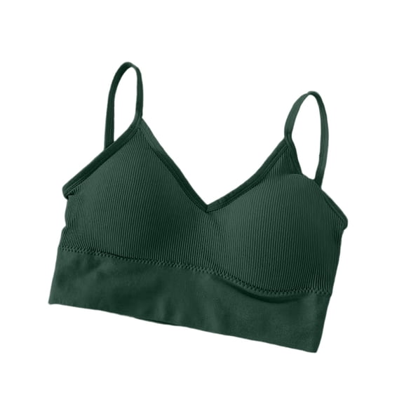 Women's Wireless Bra V Neck Bra Padded Seamless Bralettes Lightly Lined Comfort Bra Everyday T-Shirt Sleeping Bras