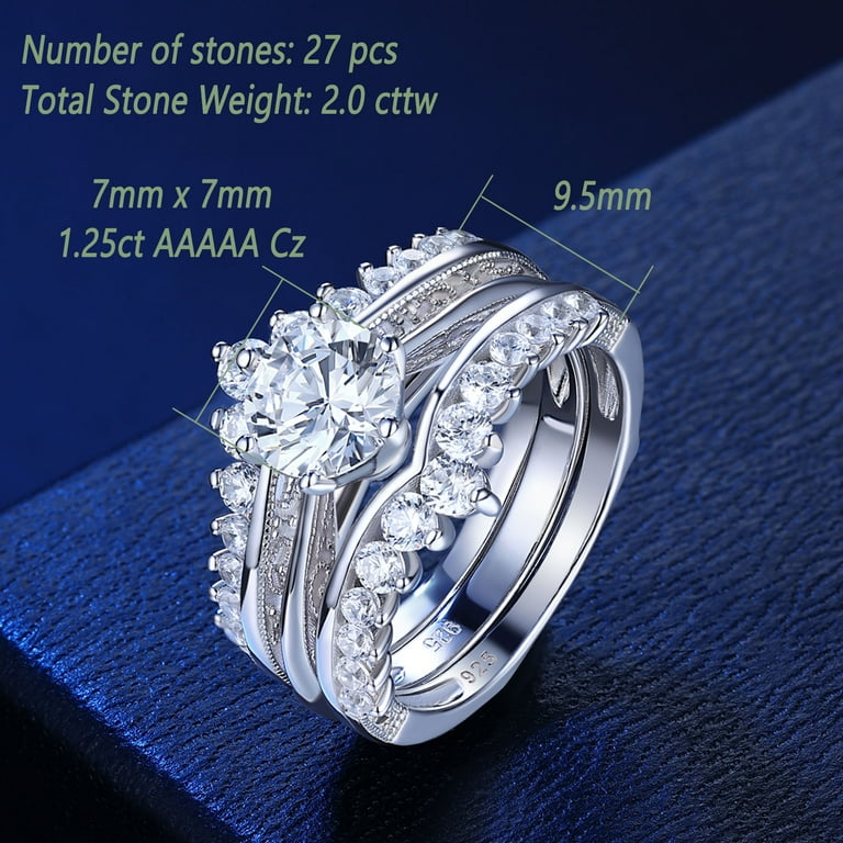指輪・リング wing bling 5 types of 925 silver queen moissanite rings Wuziwen Crown Wedding Rings Guard Enhancer Sterling Silver