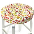thumbnail image 3 of KLL Colorful Leaves Round Bar Chair Cushion Cover 12 inch ,Bar Stool Protector with Elastic, Soft Washable, 3 of 6