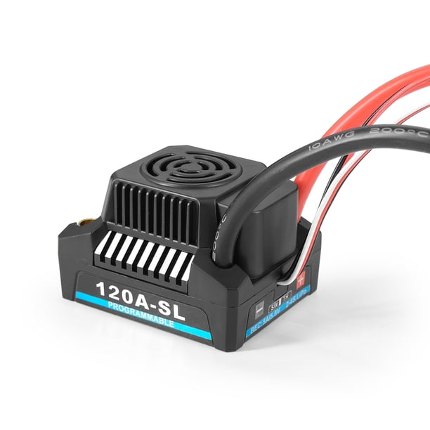 Esc Enchufe ESC XT60 sin escobillas 120A con 2-4S Lipo 5A/5,8 V BEC para Motor sin escobillas 3660/3670/3674 1/8 Control remoto coche todoterreno Eccomum Esc
