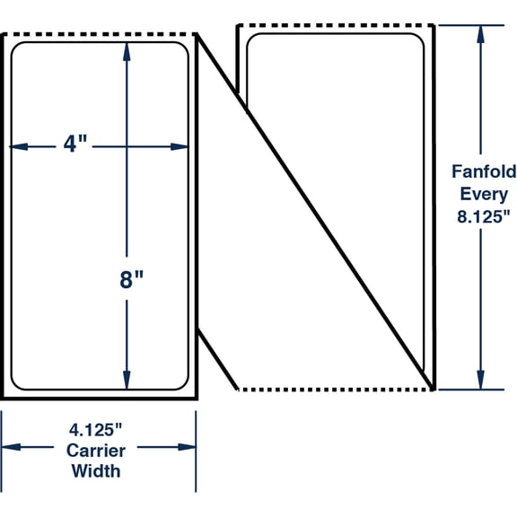 Compulabel 671005, 4" x 8" Thermal Transfer Fanfold Labels