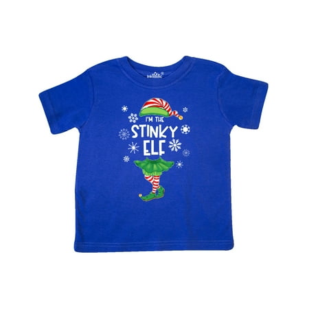 

Inktastic Funny Christmas I m the Stinky Elf with Shoes and Hat Gift Toddler Boy or Toddler Girl T-Shirt
